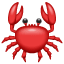 Krabber-emoji på Whatsapp U+1F980