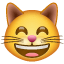 Sjov katteansigt-emoji U+1F638