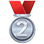 Medalje-emoji for andenpladsen U+1F948