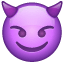 Goblin-emoji på Whatsapp U+1F608